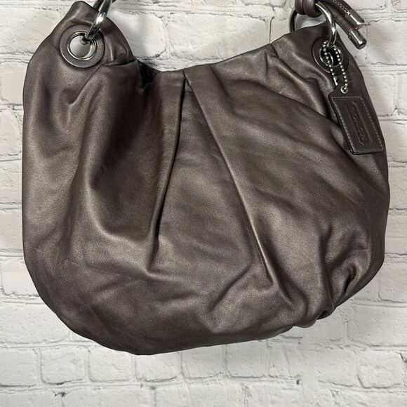 COACH Parker  HOBO Leather Shoulder‎ Bag Purse Handbag knot tie 14157